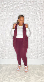 The Fall Vest Set (Dark Burgundy)