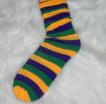 Striped Mardi Gras Slouch Socks