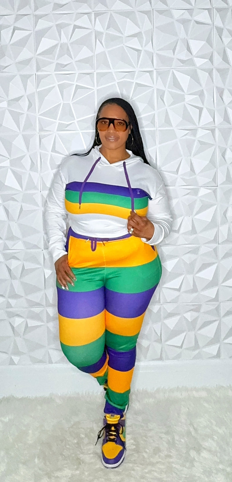 Mardi Gras Striped Set