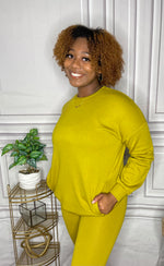 Olive Mustard Sweatshirt w/ pockets