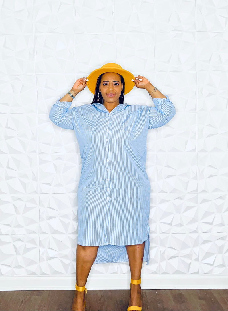 Oversized High Low Dress (Light Blue)